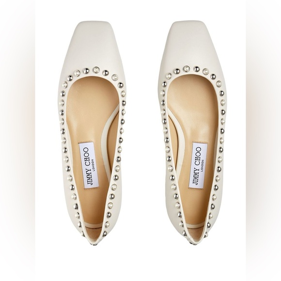 Authentic Jimmy Choo Mirele Flat Shoes Pearls Around 38 (US 8) $670 - Picture 8 of 9
